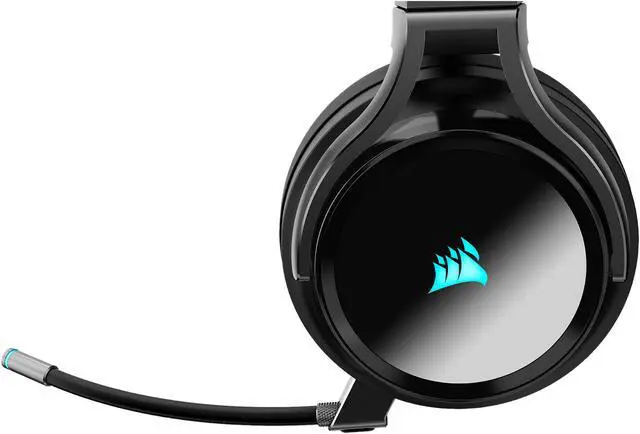 Alt view image 7 of 15 - Corsair Virtuoso RGB Wireless Gaming Headset - High-Fidelity 7.1 Surround Sound w/Broadcast Quality Microphone - Memory Foam Earcups - 20 Hour Battery Life - Works with PC, PS4 – Carbon, Premium