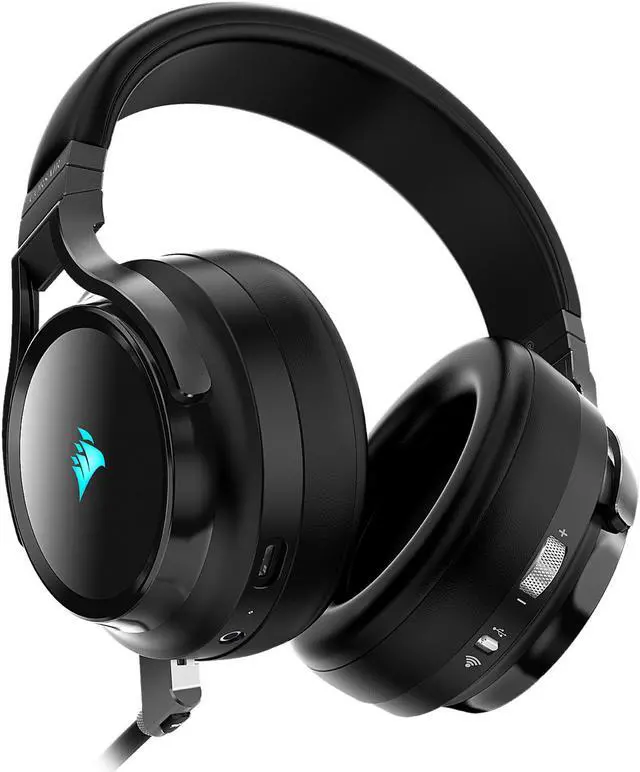 Alt view image 5 of 15 - Corsair Virtuoso RGB Wireless Gaming Headset - High-Fidelity 7.1 Surround Sound w/Broadcast Quality Microphone - Memory Foam Earcups - 20 Hour Battery Life - Works with PC, PS4 – Carbon, Premium