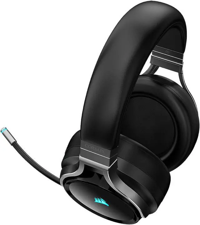 Alt view image 4 of 15 - Corsair Virtuoso RGB Wireless Gaming Headset - High-Fidelity 7.1 Surround Sound w/Broadcast Quality Microphone - Memory Foam Earcups - 20 Hour Battery Life - Works with PC, PS4 – Carbon, Premium