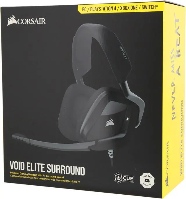 Alt view image 6 of 6 - Corsair VOID Elite Surround Premium Gaming Headset with 7.1 Surround Sound - Discord Certified - Works with PC, Xbox Series X, Xbox Series S, PS5, PS4, Nintendo Switch - Carbon