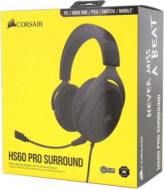 Alt view image 9 of 14 - Corsair HS60 PRO - 7.1 Virtual Surround Sound Gaming Headset with USB DAC - Works with PC, Xbox Series X, Xbox Series S, Xbox One, PS5, PS4, and Nintendo Switch - Carbon (CA-9011213-NA)