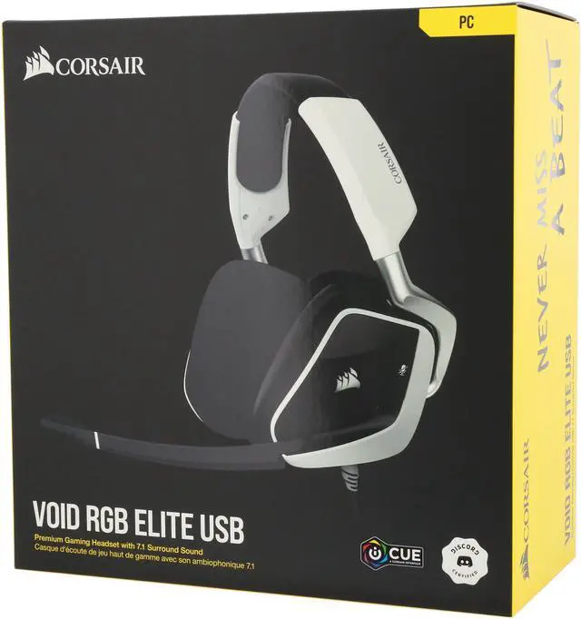 Alt view image 6 of 6 - Corsair Corsair Void RGB Elite USB Premium Gaming Headset with 7.1 Surround Sound VOID RGB ELITE USB Connector Circumaural Premium Gaming Headset with 7.1 Surround Sound, White