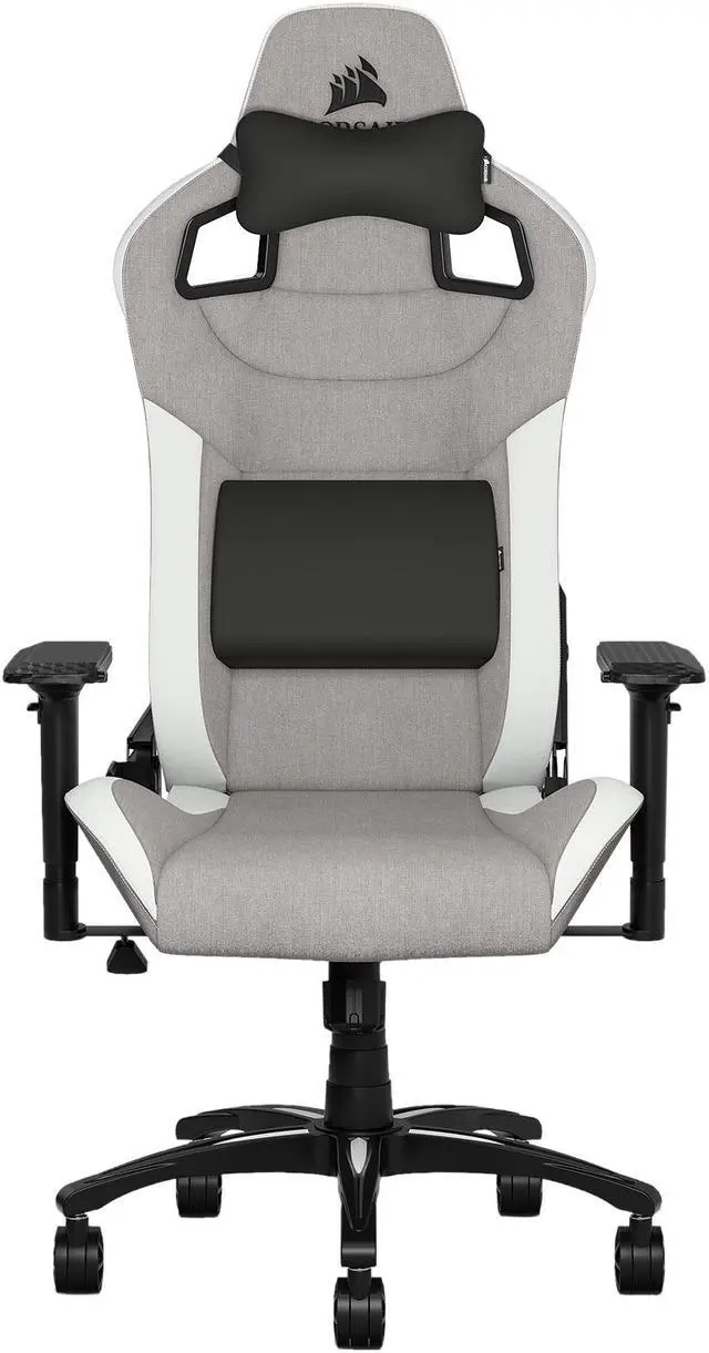 Alt view image 4 of 9 - Corsair T3 RUSH Gaming Chair - Gray/White (CF-9010030-WW)