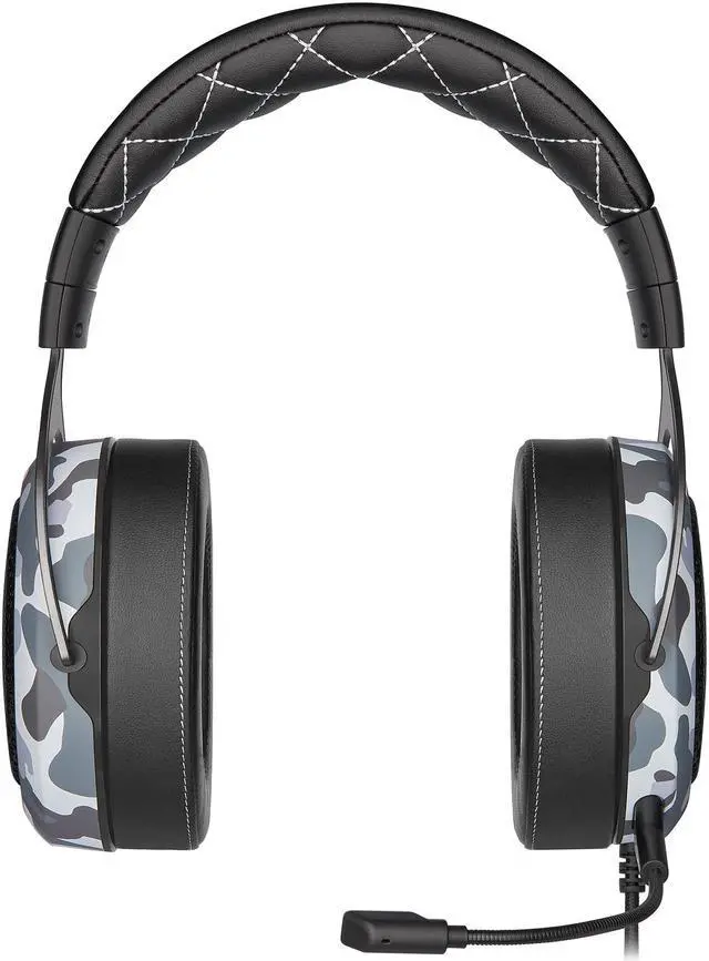 Alt view image 3 of 19 - Corsair HS60 Haptic Stereo Gaming Headset with Haptic Bass, Memory Foam Earcups, Removable Microphone, Windows Sonic Compatible, Discord-Certified for PC - Arctic Camo