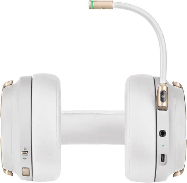 Alt view image 7 of 13 - Corsair Virtuoso RGB Wireless Gaming Headset - High-Fidelity 7.1 Surround Sound w/Broadcast Quality Microphone - Memory Foam Earcups - 20 Hour Battery Life - Works with PC, PS5, PS4 - Pearl