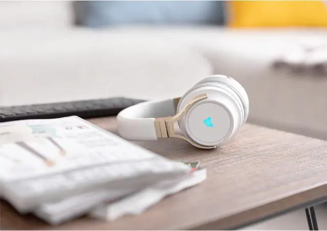 Alt view image 11 of 13 - Corsair Virtuoso RGB Wireless Gaming Headset - High-Fidelity 7.1 Surround Sound w/Broadcast Quality Microphone - Memory Foam Earcups - 20 Hour Battery Life - Works with PC, PS5, PS4 - Pearl