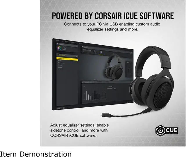 Alt view image 5 of 6 - Corsair HS70 BLUETOOTH Wired Gaming Headset with Bluetooth (Wired Compatibility with Xbox/PlayStation and Wireless Bluetooth with PC/Switch/iOS/Android, Up to 30 Hours of Battery Life) Carbon