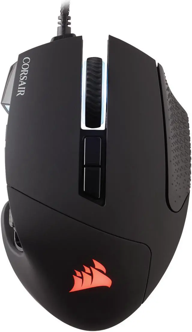 Alt view image 2 of 12 - Corsair SCIMITAR PRO RGB, MOBA/MMO Gaming Mouse, Black, Backlit RGB LED, 16000 DPI, Optical - CH-9304311-NA