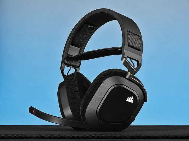 Alt view image 10 of 16 - Corsair HS80 RGB WIRELESS Premium Gaming Headset with Dolby Atmos Audio (Low-Latency, Omni-Directional Microphone, 60ft Range, Up to 20 Hours Battery Life, PS5/PS4 Wireless Compatibility) Black