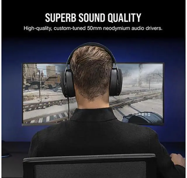 Alt view image 3 of 6 - HS60 HAPTIC Stereo Gaming Headset with Haptic Bass — Carbon (CA-9011228-NA )