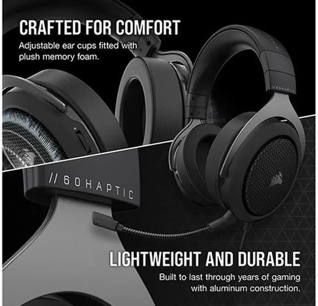 Alt view image 4 of 6 - HS60 HAPTIC Stereo Gaming Headset with Haptic Bass — Carbon (CA-9011228-NA )