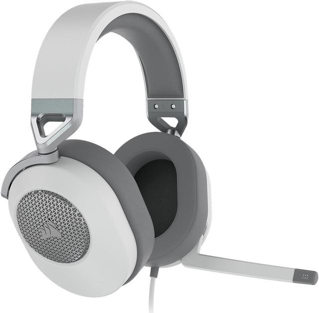 Corsair HS65 Surround Gaming Headset (Leatherette Memory Foam Ear Pads,  Dolby Audio 7.1 Surround Sound On PC And Mac, SonarWorks SoundID  Technology, Multi-Platform Compatibility) White