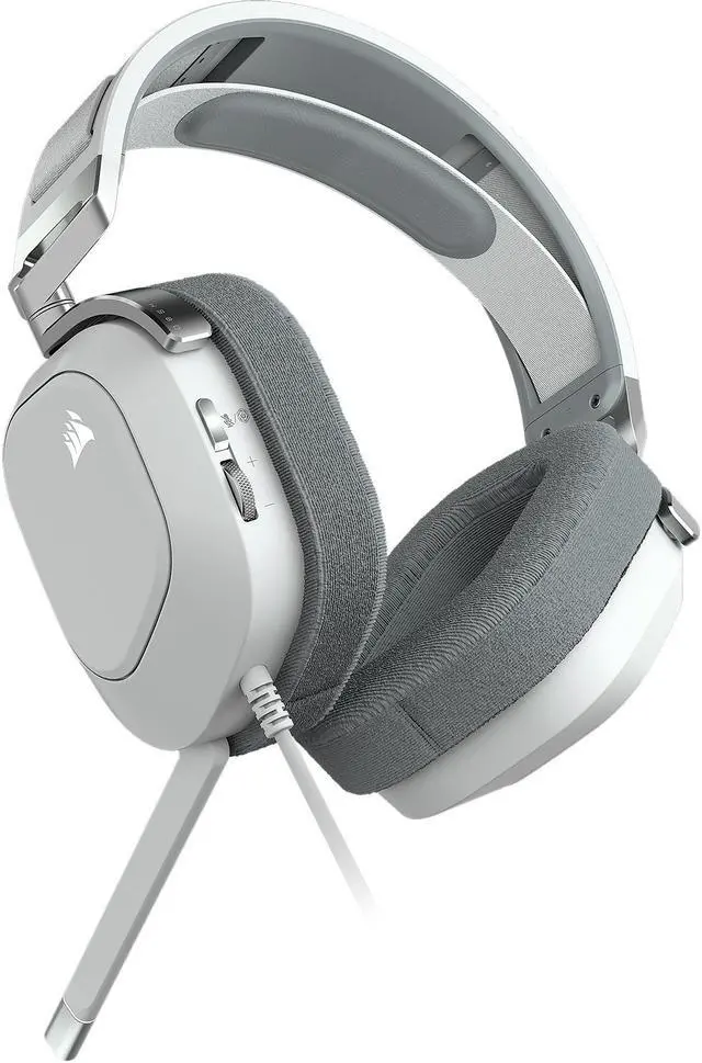 Alt view image 4 of 5 - Corsair HS80 RGB USB Premium Gaming Headset with Dolby Audio 7.1 Surround Sound (Broadcast-Grade Omni-Directional Microphone, Memory Foam Earpads, High-Fidelity Sound, Durable Construction) White