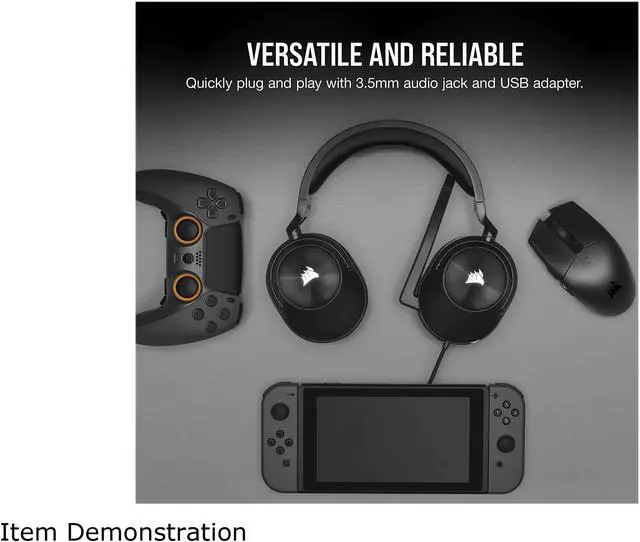Alt view image 7 of 9 - Corsair HS55 SURROUND 3.5mm Connector Circumaural Wired Gaming Headset - Carbon