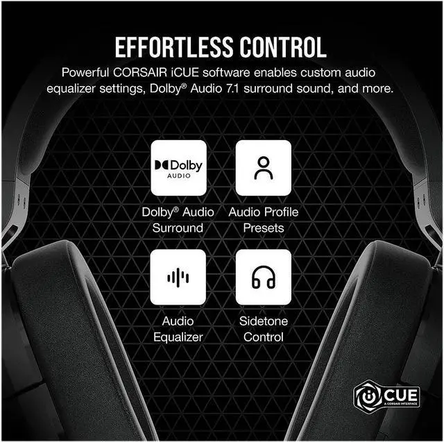 Alt view image 8 of 9 - Corsair HS55 SURROUND 3.5mm Connector Circumaural Wired Gaming Headset - Carbon