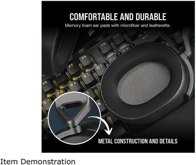 Alt view image 8 of 10 - Corsair HS65 SURROUND 3.5mm Connector Circumaural Wired Gaming Headset - Carbon