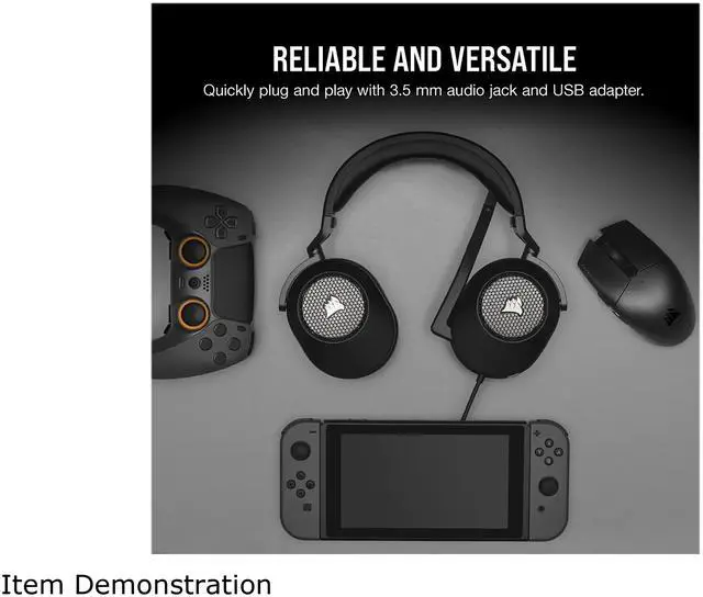 Alt view image 9 of 10 - Corsair HS65 SURROUND 3.5mm Connector Circumaural Wired Gaming Headset - Carbon