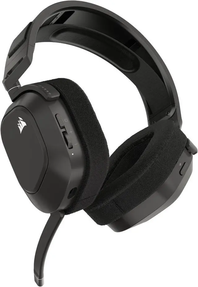 Alt view image 13 of 14 - Corsair HS80 MAX Wireless Multiplatform Gaming Headset with Bluetooth - Dolby Atmos - Broadcast Quality Microphone - iCUE Compatible - PC, Mac, PS5, PS4, Mobile - Steel Gray