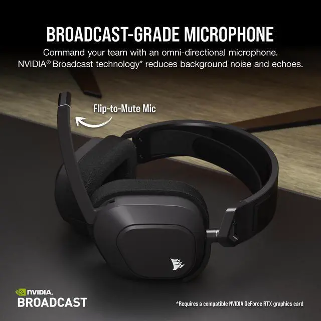 Alt view image 6 of 14 - Corsair HS80 MAX Wireless Multiplatform Gaming Headset with Bluetooth - Dolby Atmos - Broadcast Quality Microphone - iCUE Compatible - PC, Mac, PS5, PS4, Mobile - Steel Gray
