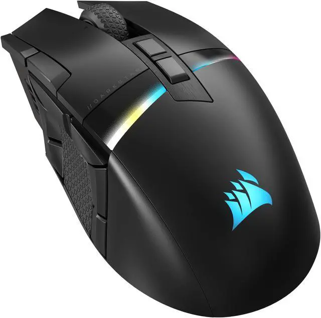 Alt view image 8 of 19 - Corsair DARKSTAR RGB Wireless Gaming Mouse for MMO, MOBA - 26,000 DPI - 15 Programmable Buttons - Up to 80hrs Battery - iCUE Compatible - Black