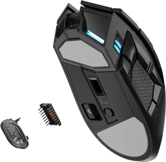 Alt view image 11 of 19 - Corsair DARKSTAR RGB Wireless Gaming Mouse for MMO, MOBA - 26,000 DPI - 15 Programmable Buttons - Up to 80hrs Battery - iCUE Compatible - Black