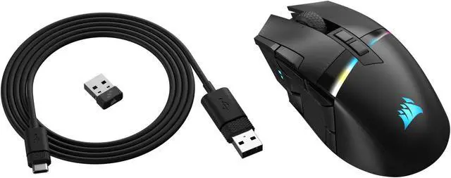 Alt view image 18 of 19 - Corsair DARKSTAR RGB Wireless Gaming Mouse for MMO, MOBA - 26,000 DPI - 15 Programmable Buttons - Up to 80hrs Battery - iCUE Compatible - Black
