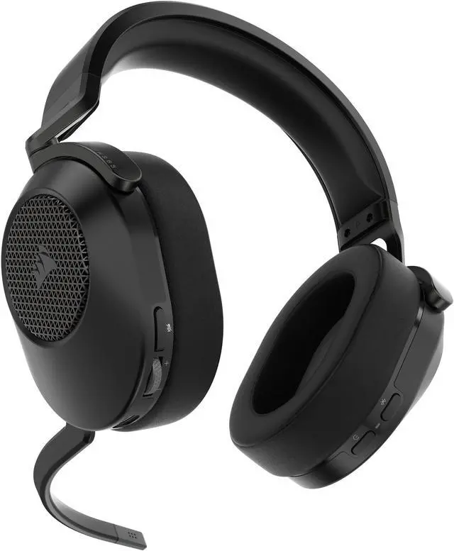 Alt view image 10 of 13 - Corsair HS65 WIRELESS Gaming Headset, low-latency 2.4GHz wireless audio, Bluetooth®, and Dolby® Audio 7.1 surround sound on PC and Mac with lightweight construction, Carbon