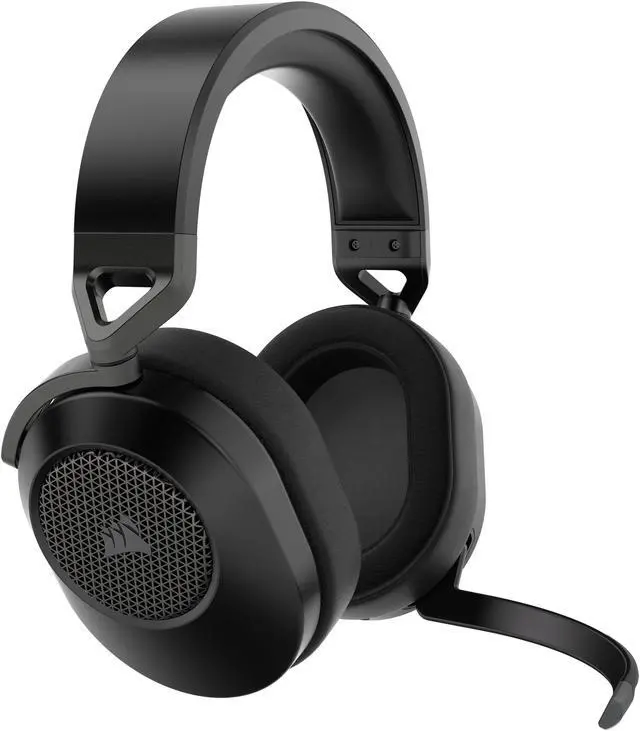 Alt view image 12 of 13 - Corsair HS65 WIRELESS Gaming Headset, low-latency 2.4GHz wireless audio, Bluetooth®, and Dolby® Audio 7.1 surround sound on PC and Mac with lightweight construction, Carbon