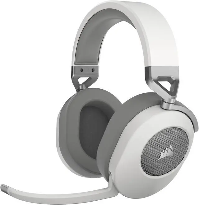 Alt view image 5 of 13 - Corsair HS65 WIRELESS Gaming Headset, low-latency 2.4GHz wireless audio, Bluetooth®, and Dolby® Audio 7.1 surround sound on PC and Mac with lightweight construction, White
