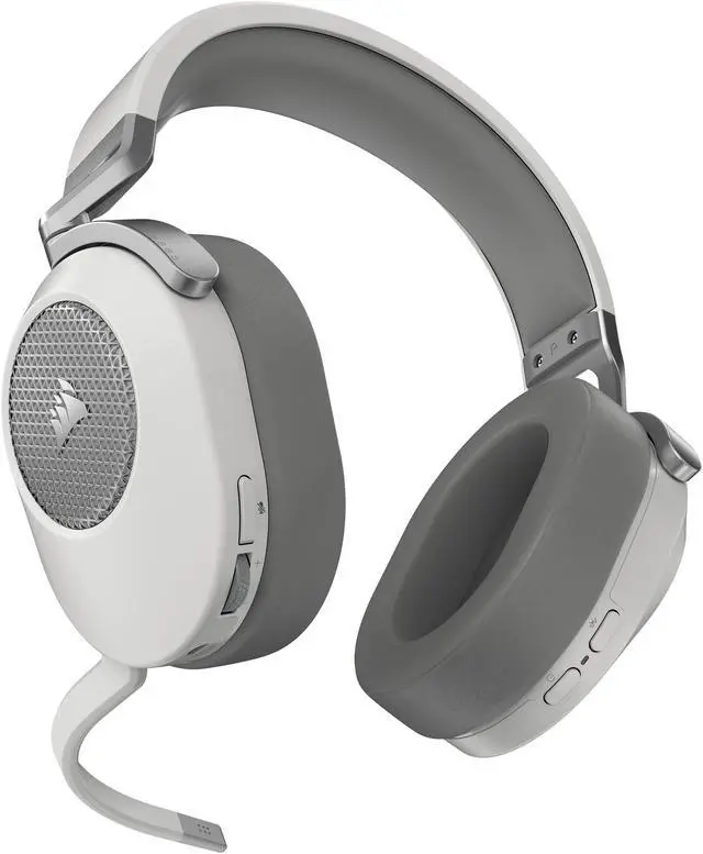 Alt view image 2 of 13 - Corsair HS65 WIRELESS Gaming Headset, low-latency 2.4GHz wireless audio, Bluetooth®, and Dolby® Audio 7.1 surround sound on PC and Mac with lightweight construction, White