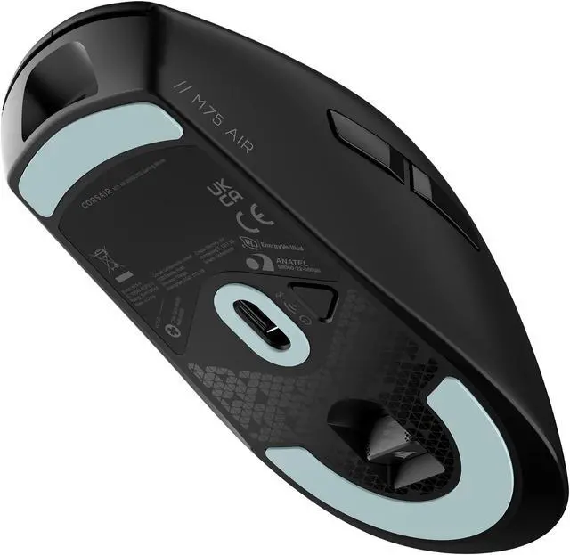 Alt view image 8 of 16 - CORSAIR M75 AIR WIRELESS Ultra-Lightweight Gaming Mouse, SLIPSTREAM WIRELESS, 26,000 DPI, symmetrical design, 60g (CH-931D100-NA) - Black