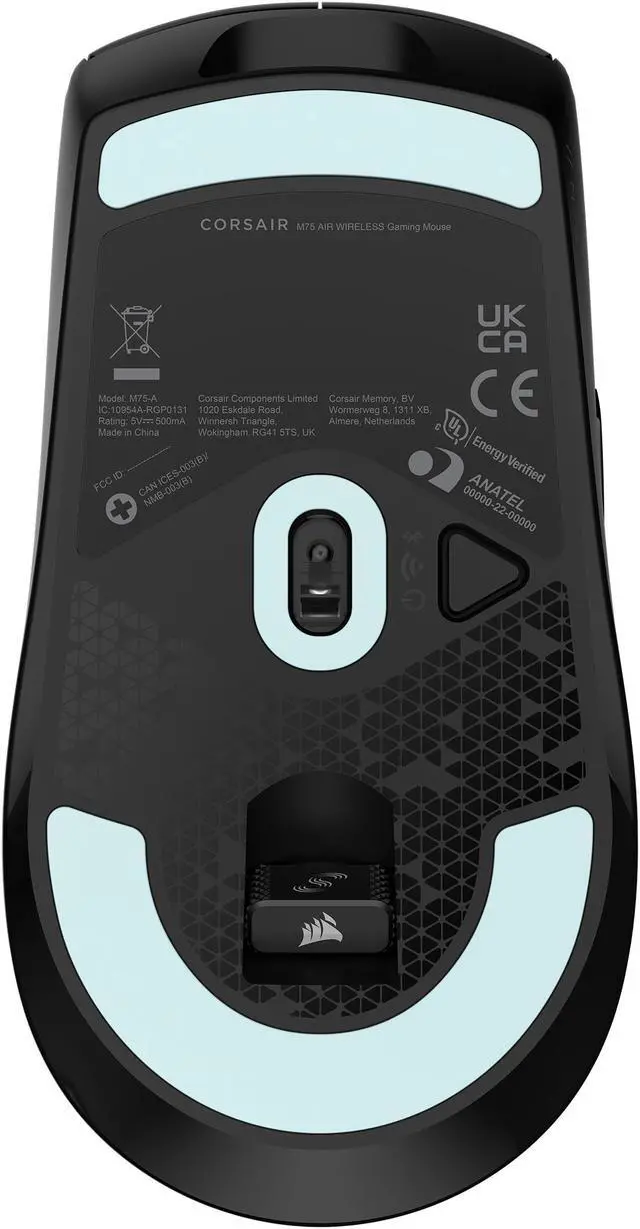 Alt view image 9 of 16 - CORSAIR M75 AIR WIRELESS Ultra-Lightweight Gaming Mouse, SLIPSTREAM WIRELESS, 26,000 DPI, symmetrical design, 60g (CH-931D100-NA) - Black