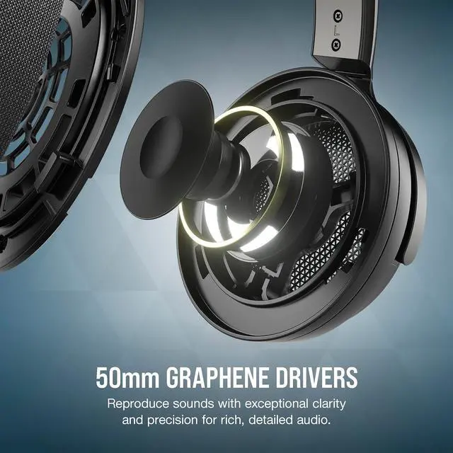 Alt view image 2 of 12 - Corsair Virtuoso PRO Wired Open Back Gaming Headset - Detachable Uni-Directional Microphone, 50mm Graphene Drivers, 20Hz-40kHz Frequency Response - Carbon