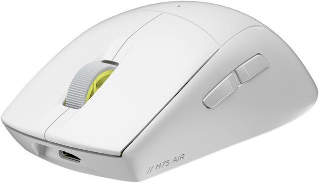 Alt view image 5 of 16 - Corsair M75 AIR Wireless Ultra-Light FPS Gaming Mouse – 26,000 DPI – Ultra-Fast Input – Symmetric Shape – iCUE Compatible – PC, Mac – White