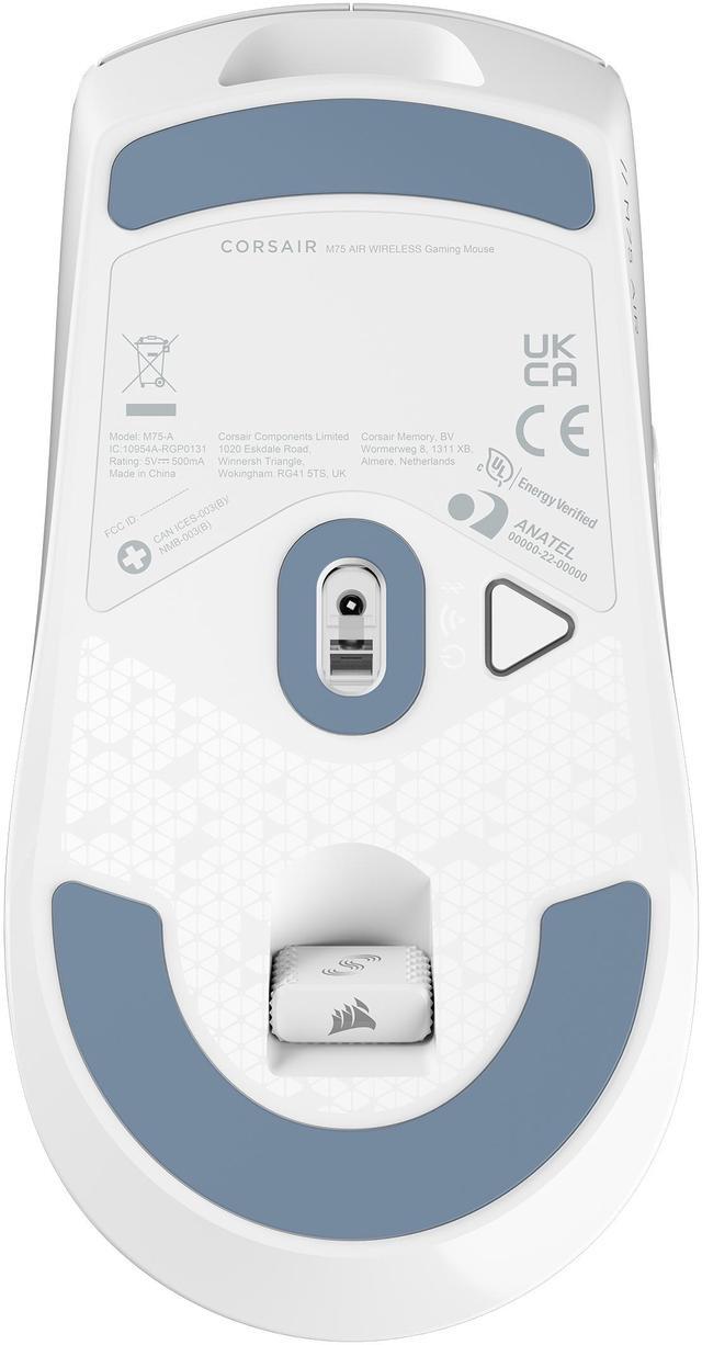 Alt view image 14 of 16 - Corsair M75 AIR Wireless Ultra-Light FPS Gaming Mouse – 26,000 DPI – Ultra-Fast Input – Symmetric Shape – iCUE Compatible – PC, Mac – White