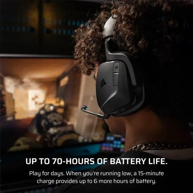 Alt view image 8 of 12 - CORSAIR VOID WIRELESS v2 Gaming Headset, Carbon