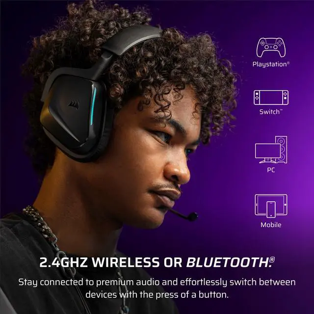 Alt view image 11 of 12 - CORSAIR VOID WIRELESS v2 Gaming Headset, Carbon