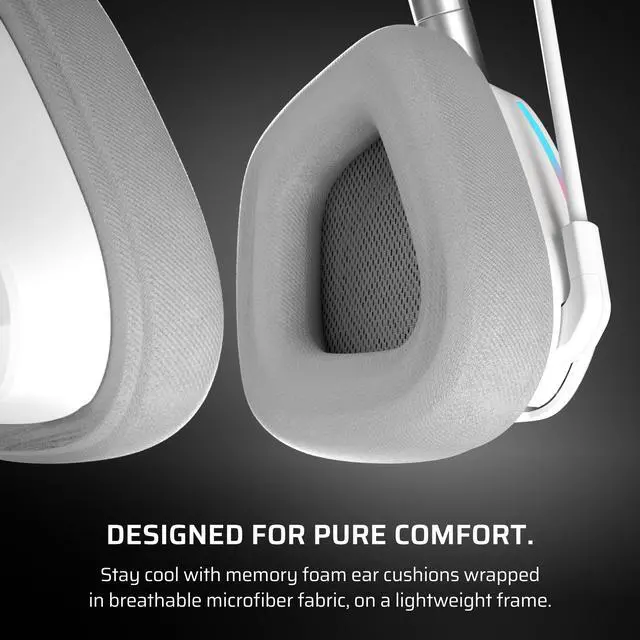 Alt view image 7 of 13 - Corsair VOID WIRELESS v2 Gaming Headset Works with PC, PS5 and Nintendo Switch- White (CA-9011380-WW)