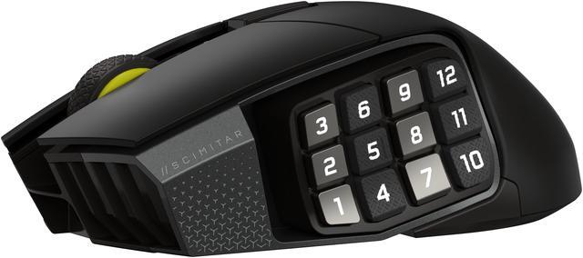 Alt view image 7 of 10 - Corsair Scimitar Elite Wireless SE MMO Gaming Mouse – 33000 DPI, 16 Programmable Buttons, Adjustable Key Slider, Elgato Stream Deck Integration, 1000Hz Polling, Up to 150hrs Battery – Gunmetal