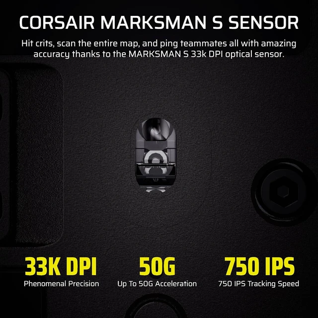 Alt view image 8 of 13 - Corsair Scimitar Elite Wireless SE MMO Gaming Mouse – 33000 DPI, 16 Programmable Buttons, Adjustable Key Slider, Elgato Stream Deck Integration, 1000Hz Polling, Up to 150hrs Battery – Gunmetal