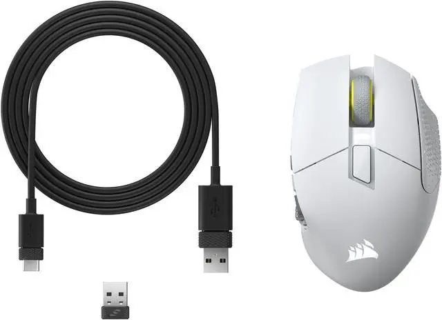 Alt view image 13 of 13 - Corsair Scimitar Elite Wireless SE MMO Gaming Mouse – 33000 DPI, 16 Programmable Buttons, Adjustable Key Slider, Elgato Stream Deck Integration, 1000Hz Polling, Up to 150hrs Battery – White