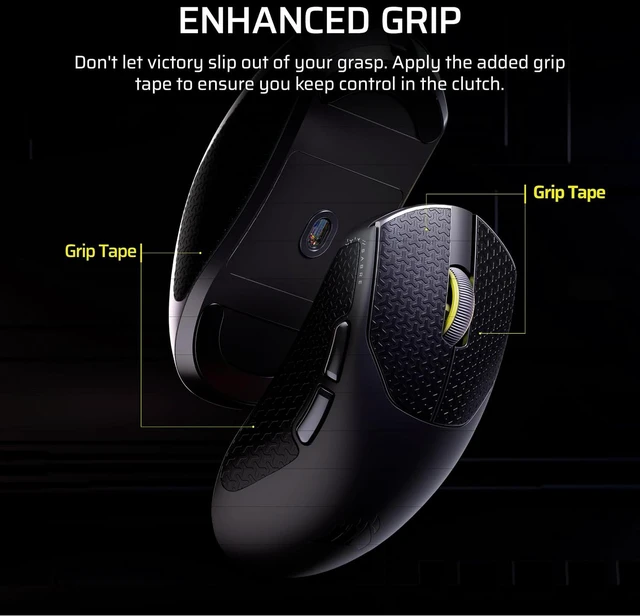 Alt view image 4 of 9 - Corsair Sabre V2 Pro Ultralight Wireless Gaming Mouse, 36g, 33,000 DPI MARKSMAN Sensor, 8000Hz Hyper-Polling, 70hr Battery, 2.4GHz/Wired, Mechanical Switches, Grip Tape Included, Black