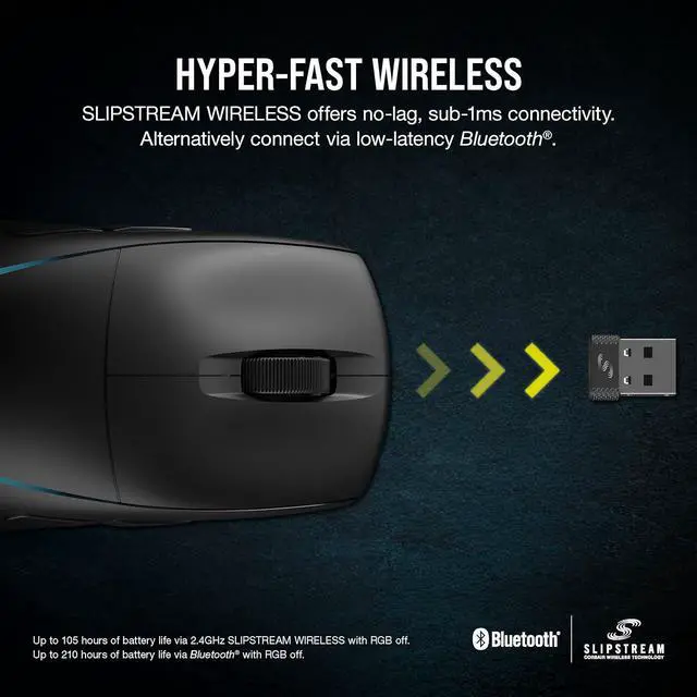 Alt view image 6 of 9 - Corsair M75 Wireless RGB Lightweight FPS Gaming Mouse – 26,000 DPI, Swappable Side Buttons, iCUE Compatible, PC – Black