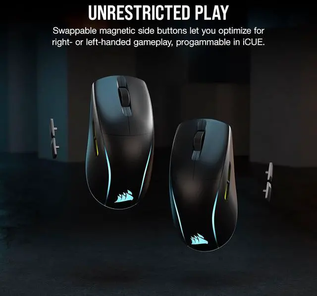 Alt view image 8 of 9 - Corsair M75 Wireless RGB Lightweight FPS Gaming Mouse – 26,000 DPI, Swappable Side Buttons, iCUE Compatible, PC – Black