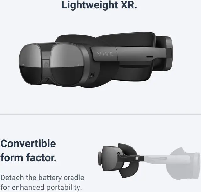 Alt view image 6 of 10 - HTC VIVE XR Elite Virtual Reality System, Convertible, All-in-one XR and PC-VR Gaming System