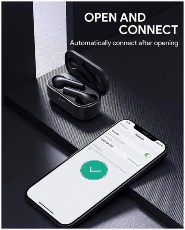Alt view image 5 of 7 - AUKEY True Wireless Earbuds with 10mm Drivers, Hi-Fi Stereo Sound, Charging Case, Bluetooth, Touch Control, Waterproof IPX6, for iPhone Android Black EP-T21P