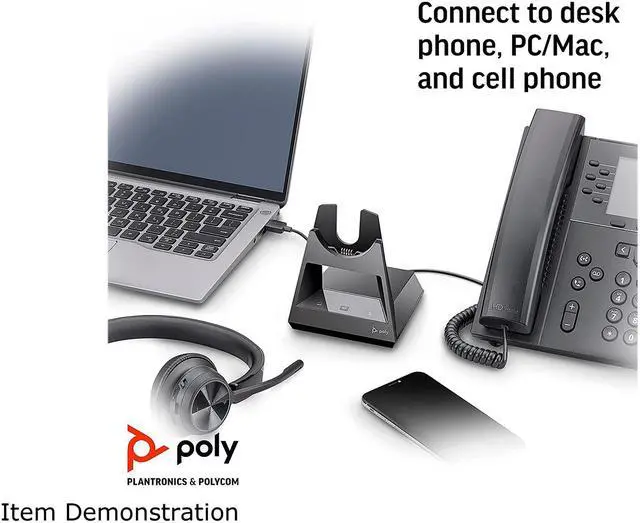 Alt view image 6 of 6 - Poly 218472-02 Voyager Office Base, Desk Phone Connection for Poly Voyager Headsets