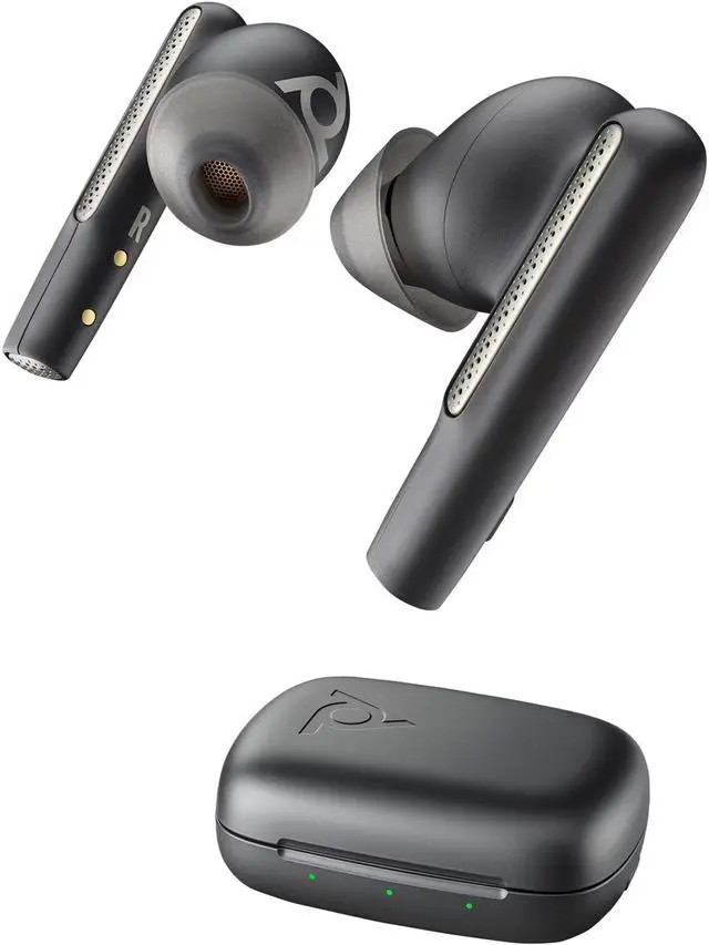 Main image of Poly Voyager Free 60 UC Black Earbuds + BT700 USB-C Adapter + Basic Charge Case