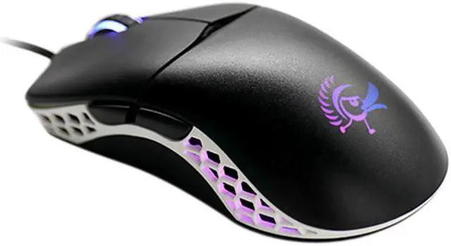 Main image of Ducky Feather - Huano Blue DMFE20O-OAZPA7G Black/White USB 2.0 Wired Mouse