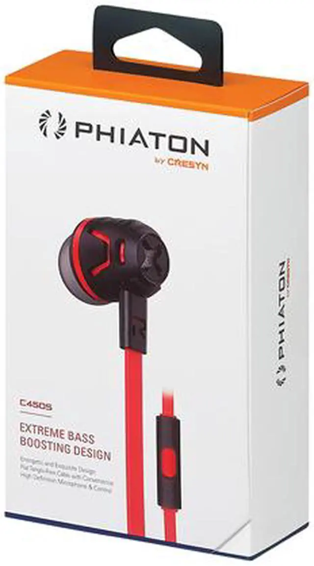 Alt view image 2 of 2 - Phiaton C450S in Ear Stereo Earbuds Headphones Wired Earphones with Microphone and Controller, Extreme Bass